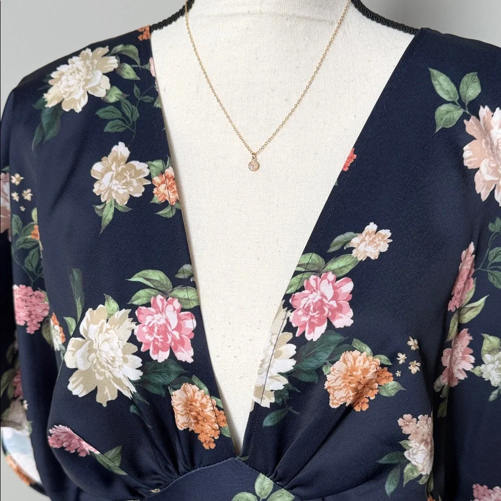 BHLDN Leila Deep-V Flutter Sleeve Gown - Picture 5 of 7